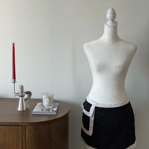 bebe Black and White Mini Skirt